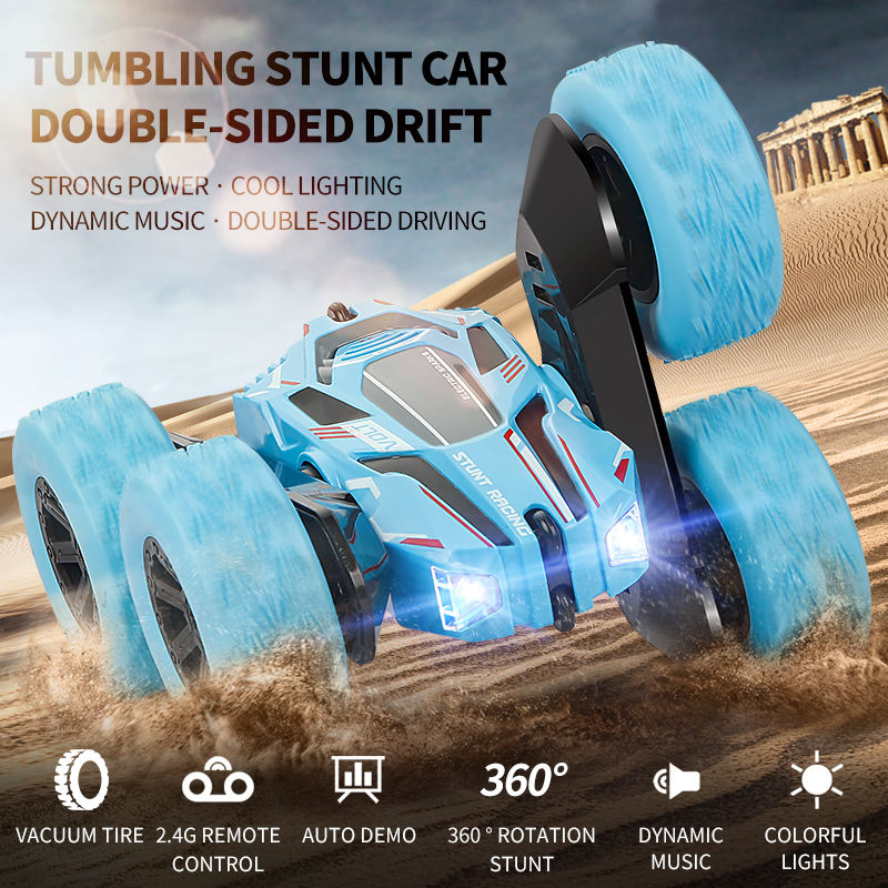 Remote Control Car, RC Stunt Truck with 360° Double-Sided Flips