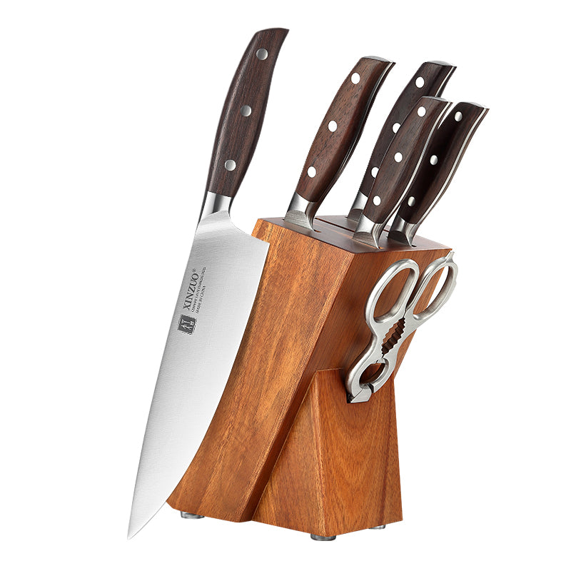 XINZUO Professional Full 7 PCS Knife Set German 1.4116 Stainless Steel Kitchen Knives