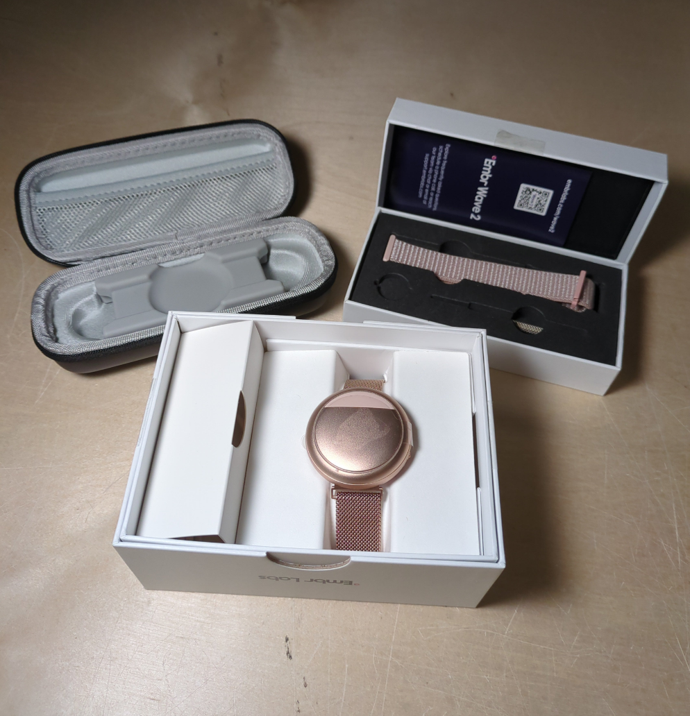 Embr Wave Cooling & Warming Wristband Bundle with Travel Case and Comfort Band - Retail $300