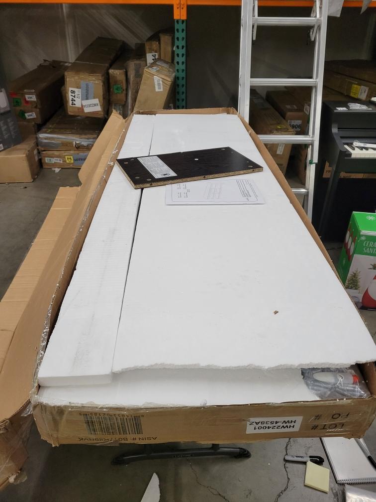 Damage - Walker Edison Wren Classic 6 Cubby TV Stand for TVs up to 80 Inches, 70 Inch, Black