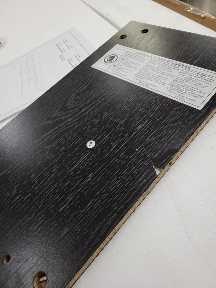 Damage - Walker Edison Wren Classic 6 Cubby TV Stand for TVs up to 80 Inches, 70 Inch, Black