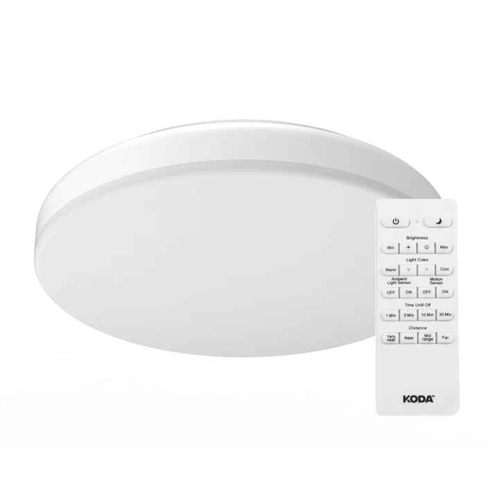 KODA 14" LED Ceiling Light with Motion Sensor and Adjustable Color - Retail $50