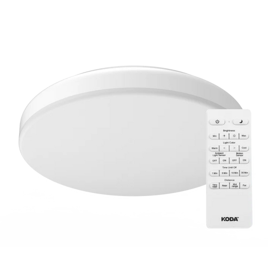 KODA 14" LED Ceiling Light with Motion Sensor and Adjustable Color - Retail $50