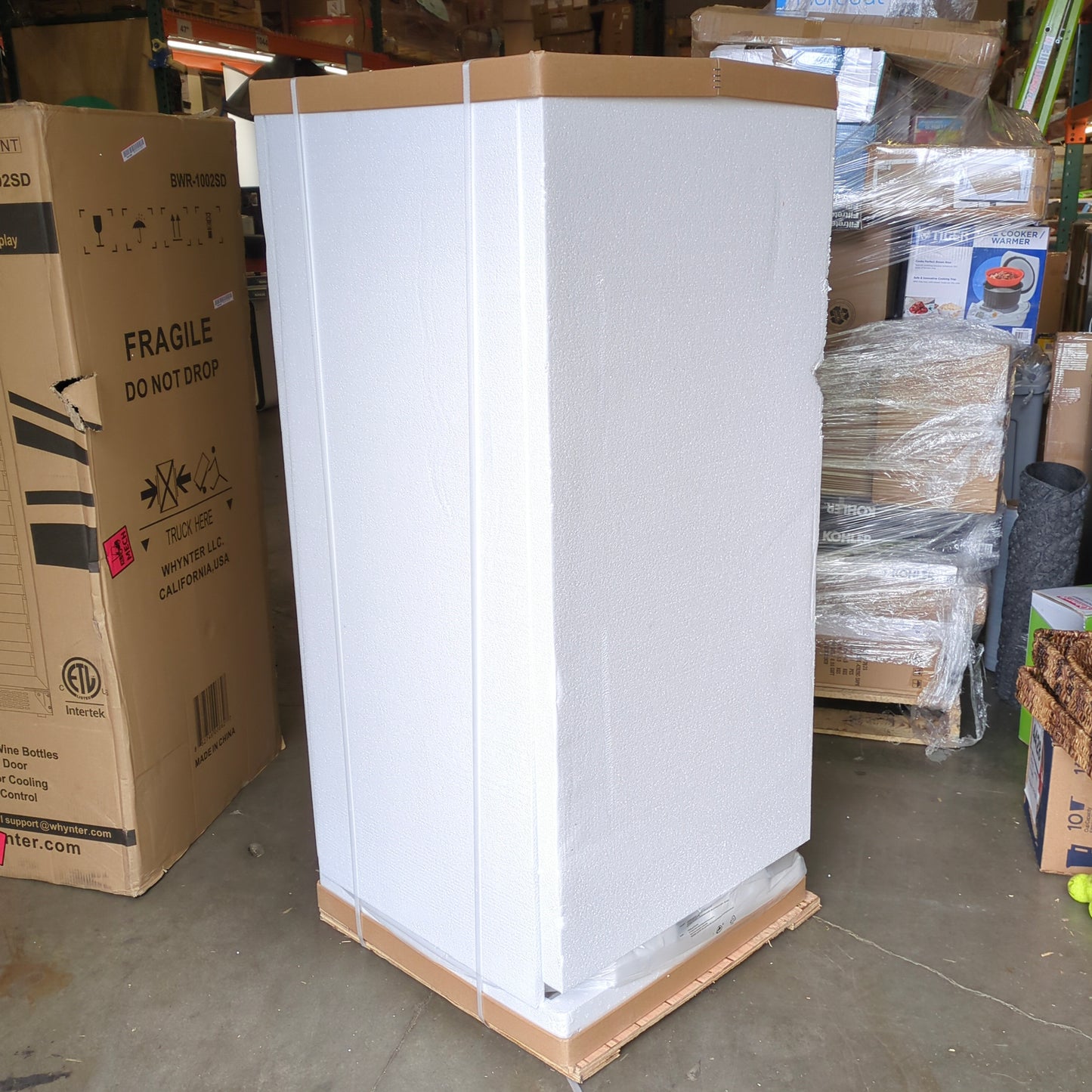 NEW - Whynter BWR-1002SD 100 Built-in or Freestanding Stainless Steel Compressor Large Capacity Wine Refrigerator Rack for Open LED Display, Black-100 Bottle, Black - Retail $1083