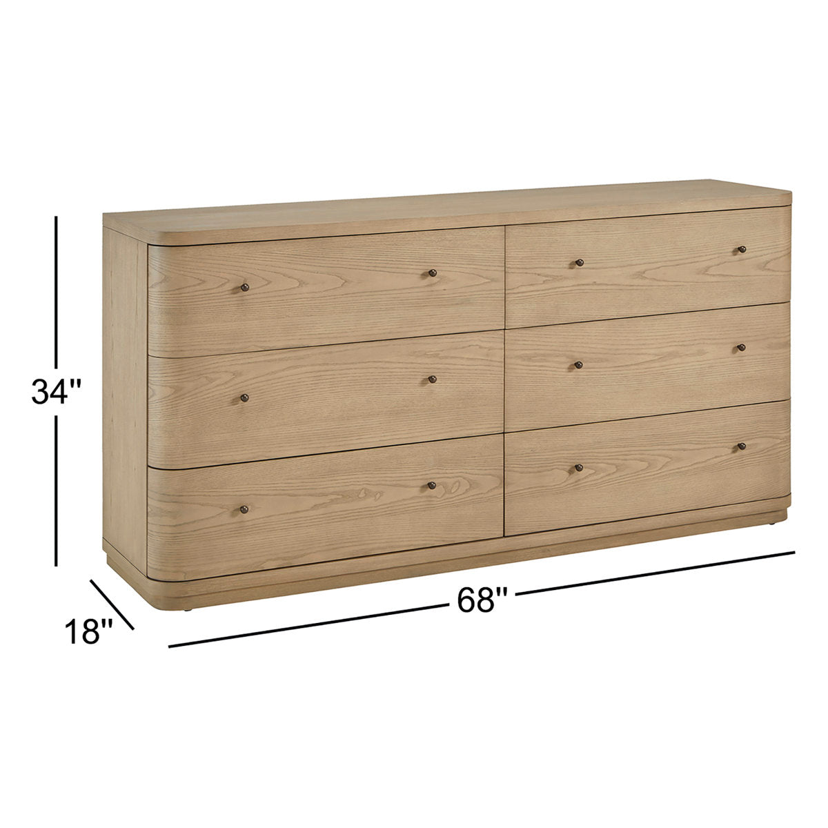 Lucie 6-Drawer Dresser