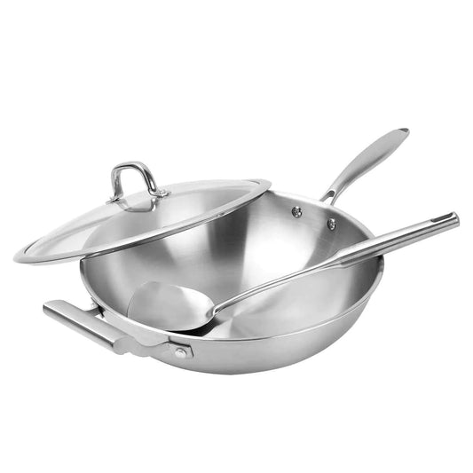 NEW - Costco - MIU Stainless Steel Wok - Retail $34.99