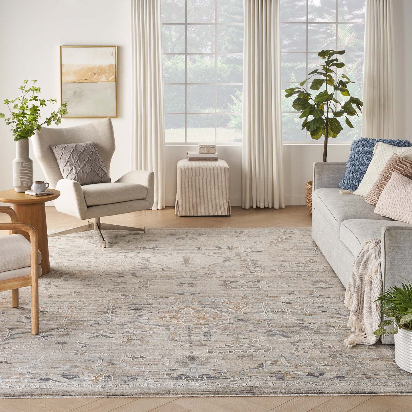 NEW - Nourison Lynx LNX02 Ivory/Taupe Rug, 8'6" x 11'4" - Retail $330