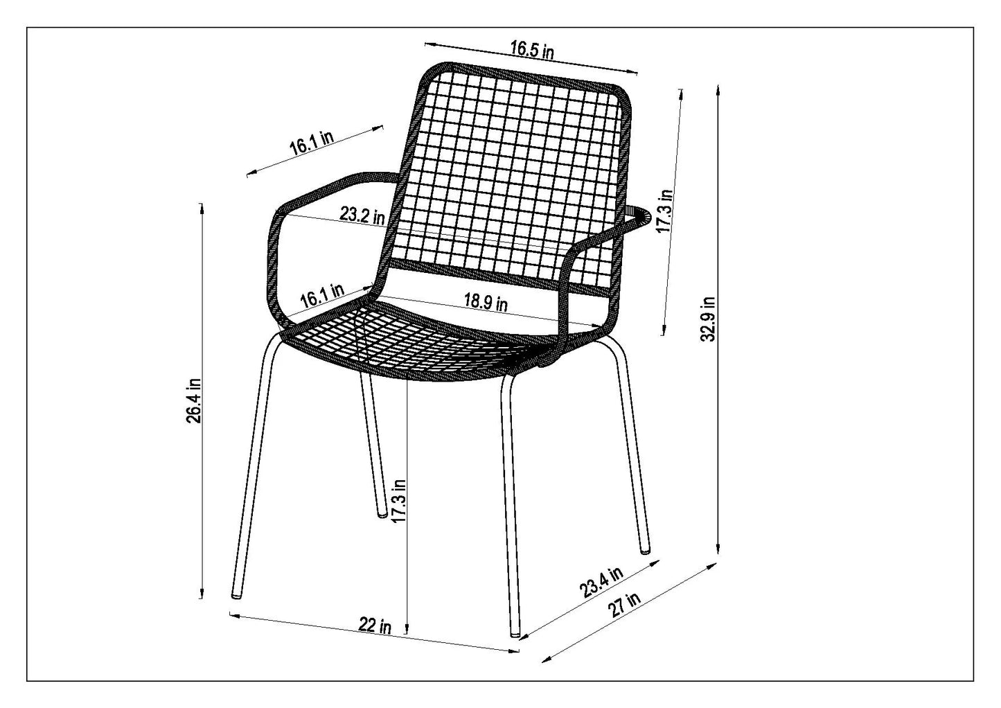 NEW - Oberon Stacking Outdoor Dining Chair - 4PC- Retail $789