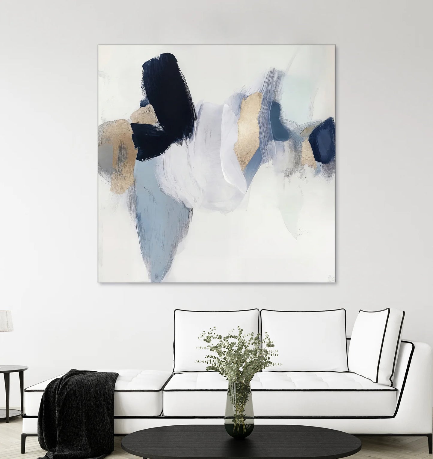 Soft Tides in Blue and Gold 54x54