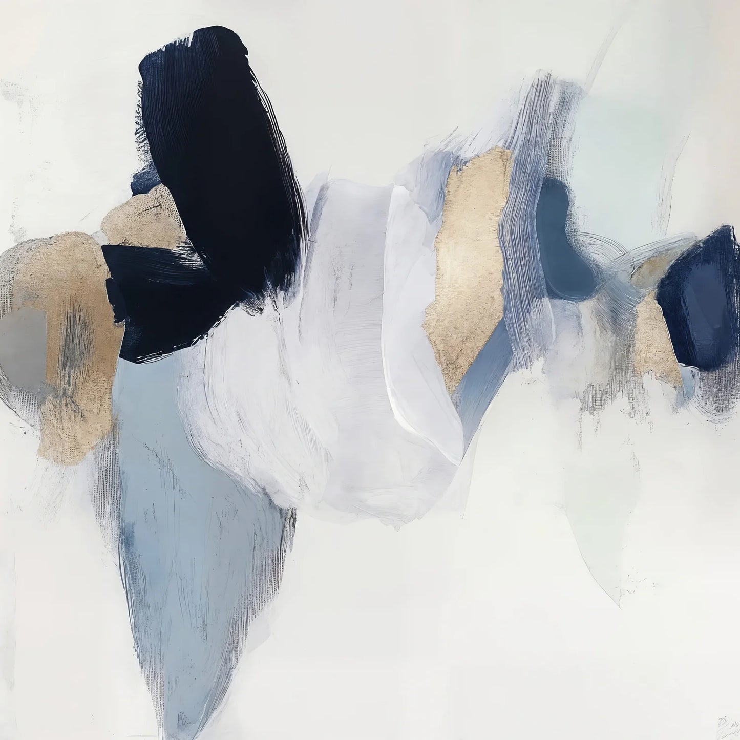 Soft Tides in Blue and Gold 54x54