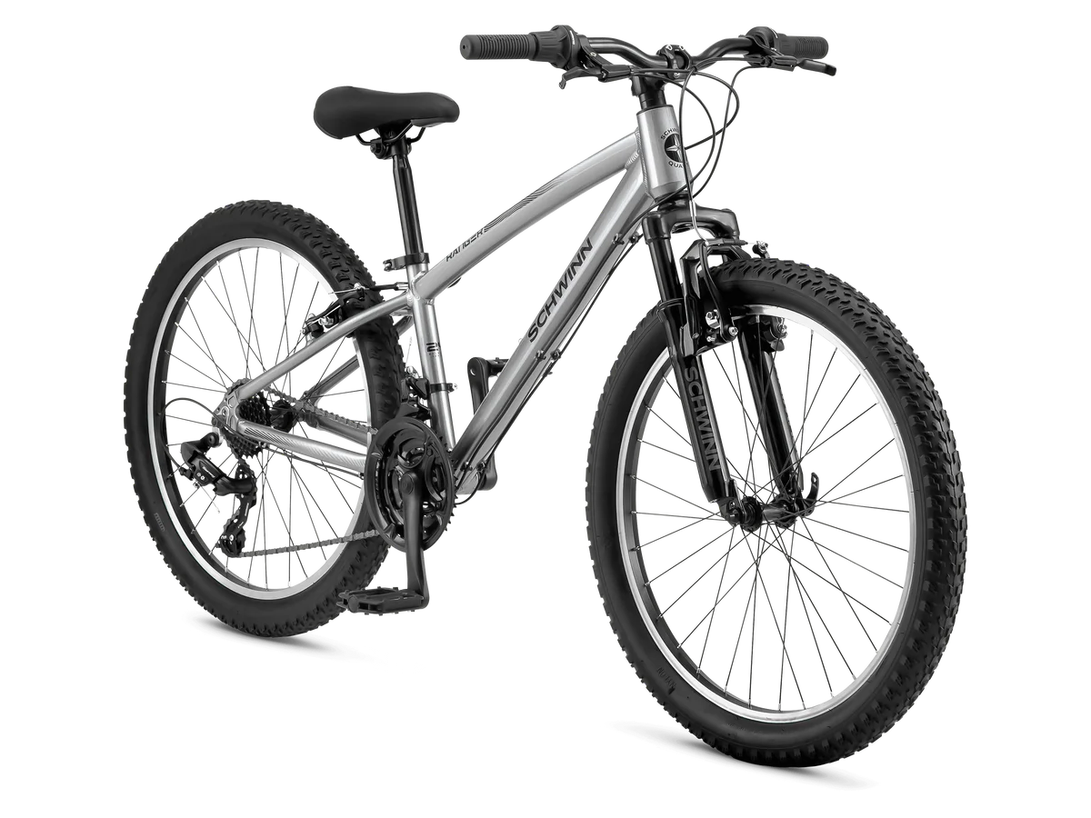 Schwinn Ranger Mountain Bike, 24 Inch Wheel, 21 Speeds, Silver