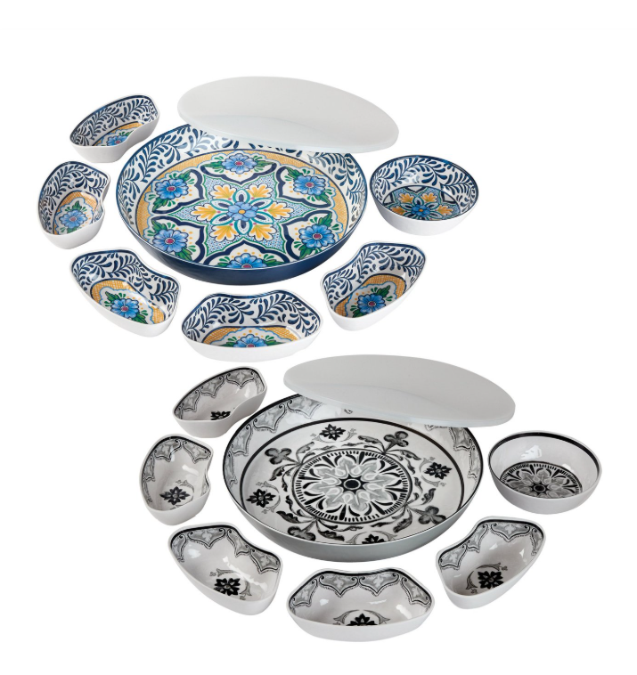 7-piece Melamine Lazy Susan with Cover