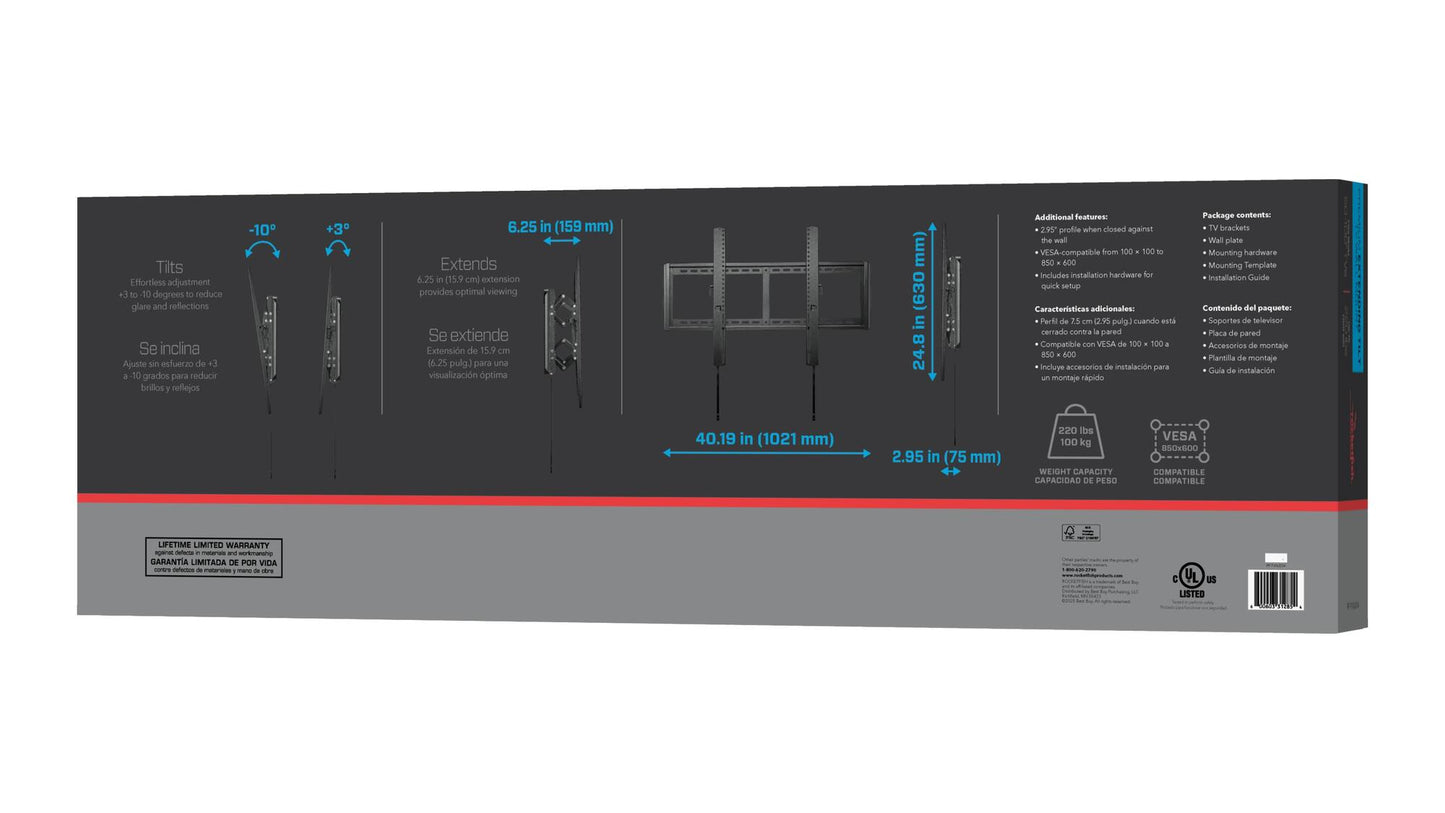 Rocketfish™ - Extending and Tilting TV Wall Mount for Most 50–100 in. TVs -