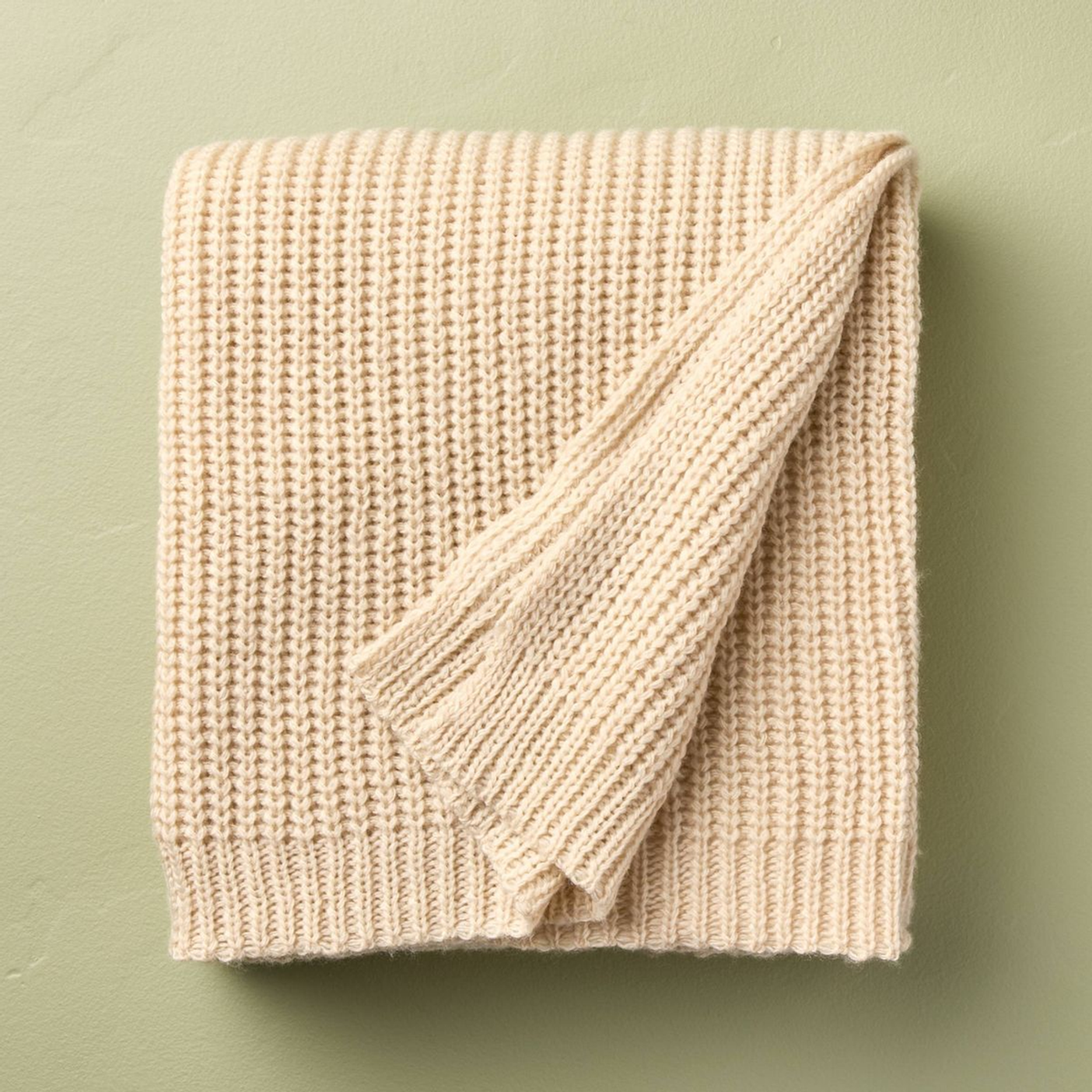 50"x60" Knit Value Throw Blanket Oatmeal - Hearth & Hand™ with Magnolia
