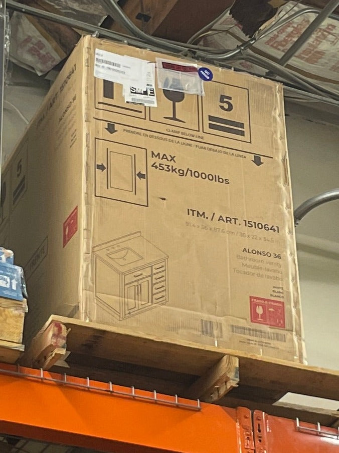 NEW - Costco - OVE Decors Alonso Bath Vanity in White - Retail $999