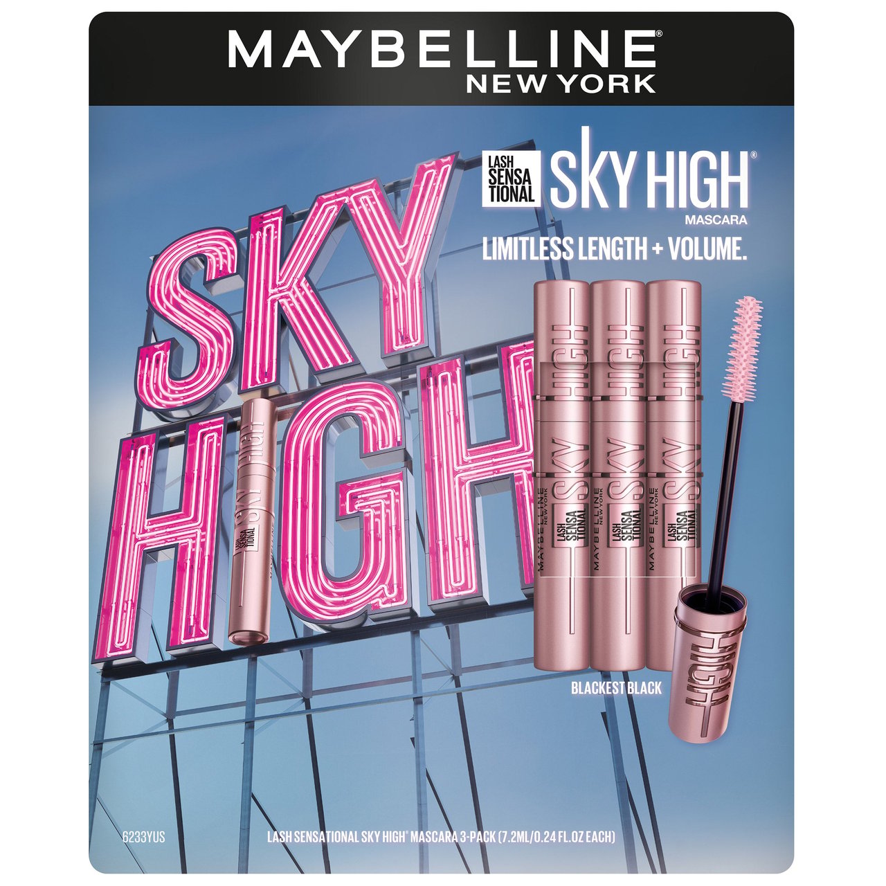 Maybelline Sky High Mascara 3-Pack, 0.24 FL OZ