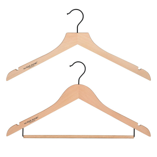 We Think Storage Premium Slim Wood Hangers, 30-Count Combo Pack