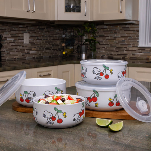 8-Piece Ceramic Food Storage - Peanuts