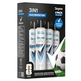 Degree Men's Max Protection 3-in-1 Fresh Dry Spray Antiperspirant, 4.8 oz, 4-Pack