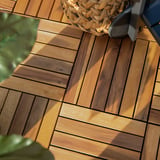 Nordic Wood Modular Wood Tiles 12" x 12", 10-Pack
