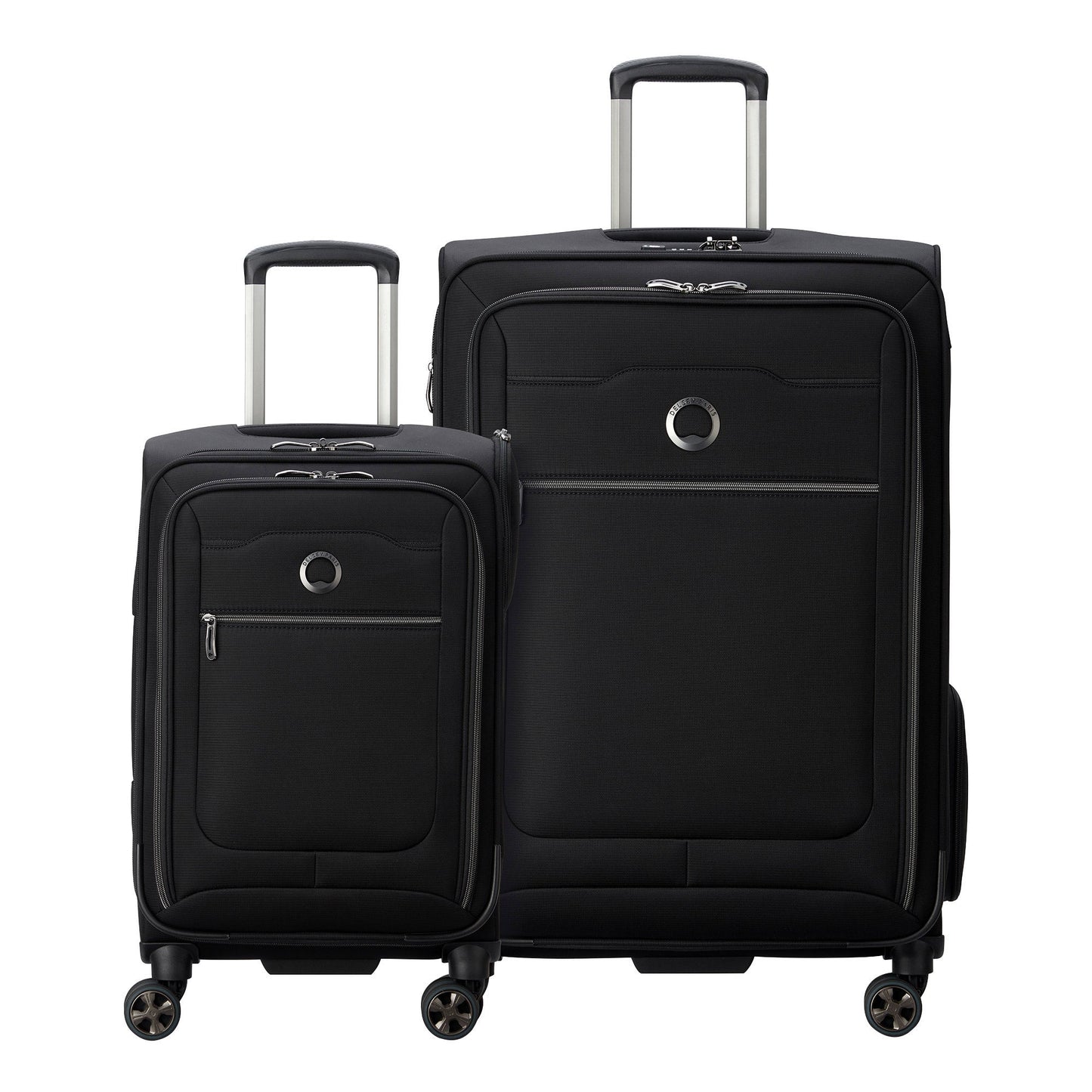 NEW - Delsey Black Softside 2 Piece Luggage Set