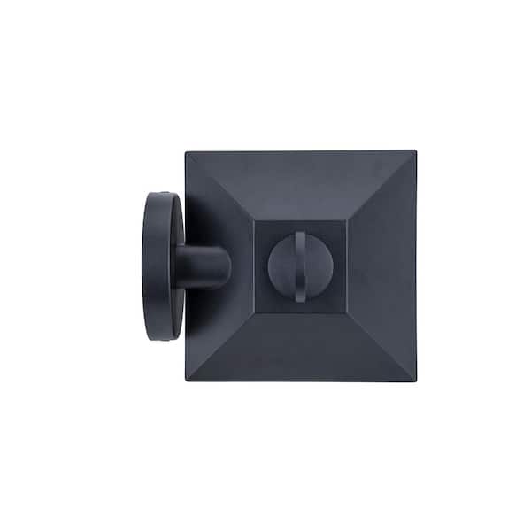 Hampton Bay Ashton 10.87 in. 1-Light Black Hardwired Outdoor Wall Light Lantern Sconce with Seeded Glass and with No Bulb Included 5284002012