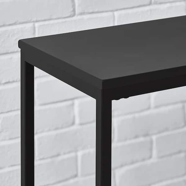 Black Console Table with Black Wood Top