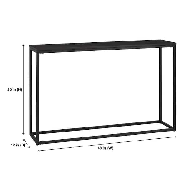 Black Console Table with Black Wood Top