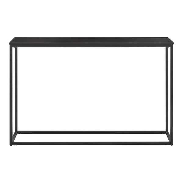 Black Console Table with Black Wood Top