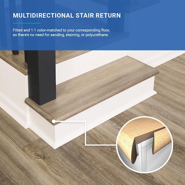 NEW - PERFORMANCE ACCESSORIES Buff Weathered 43.18 mm. T x 48 in. L x 12.2 in. W Stair Tread, Riser & Return Kit (Set of 2) VTDKH-PR008