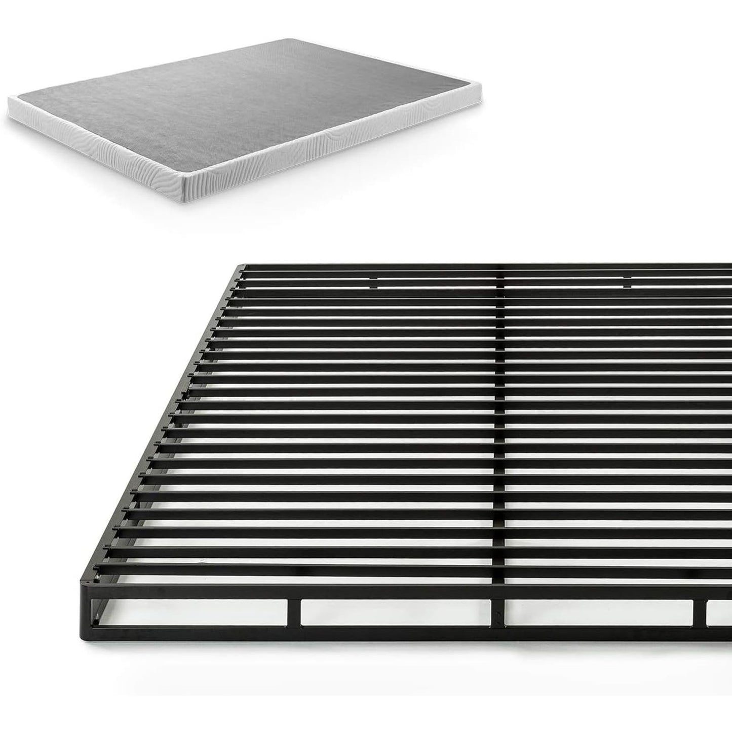 NEW - ZINUS KING Quick Lock Metal Smart Box Spring / 4 Inch Mattress Foundation / Strong Metal Structure / Easy Assembly, King,White - Retail $194