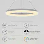 Artika Famous Optical 25-Watt Chrome Modern Integrated LED Pendant Light Fixture