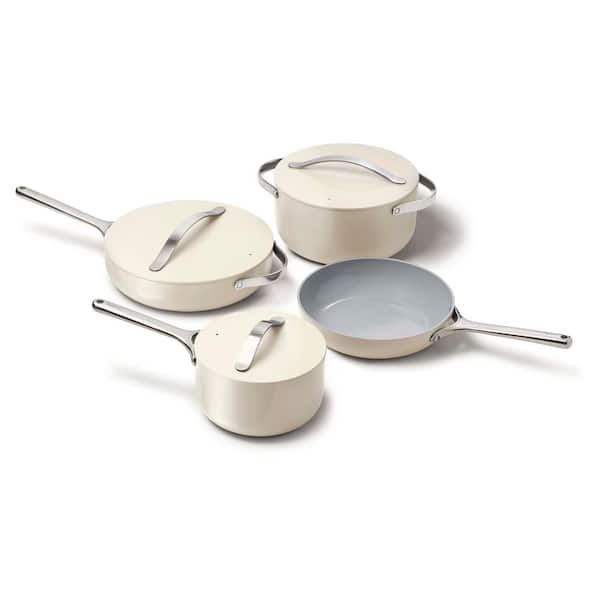 CARAWAY HOME 9-Piece Ceramic Nonstick Cookware Set in Cream CW-CSET-R01