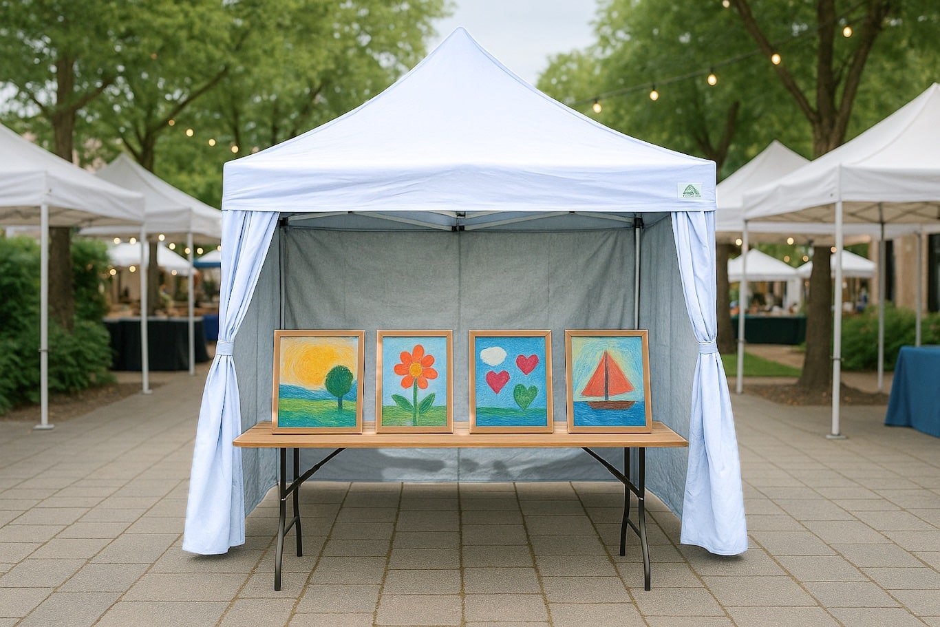 NEW - 10’x10’ – UNDERCOVER® X3 Canopy | Steel Frame Commercial | Curtain-Walls | TILT-N-GO™ Wheels