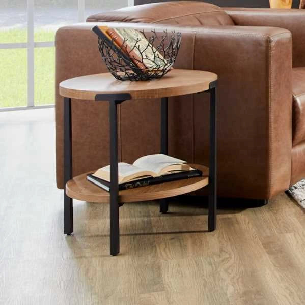 NEW - Flexsteel® Millwork Black/Umber Round End Table