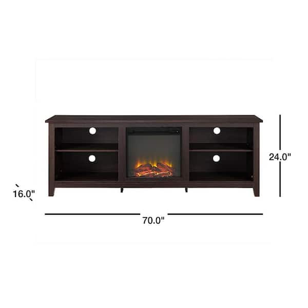 Walker Edison Essentials Espresso Fire Place Entertainment Center