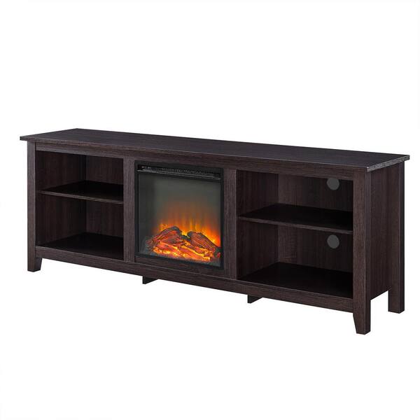 Walker Edison Essentials Espresso Fire Place Entertainment Center