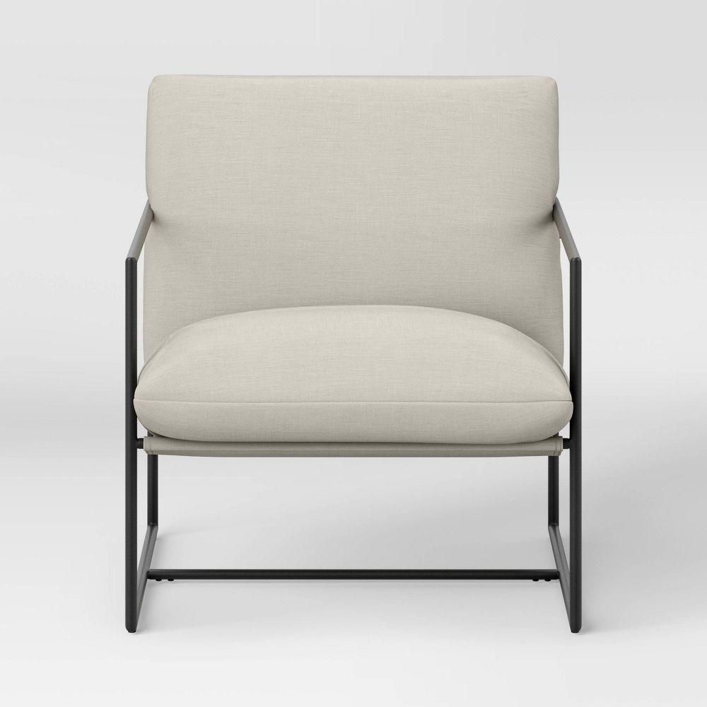 Metal Framed Sling Dorm Chair Off White - Room Essentials