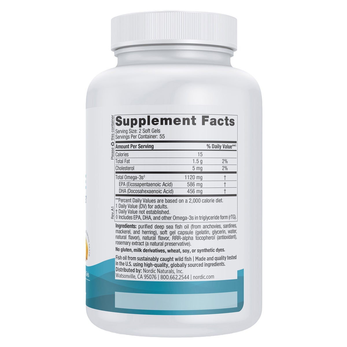 Nordic Naturals Ultimate Omega Fish Oil, 110 Mini Softgels, Lemon Flavor