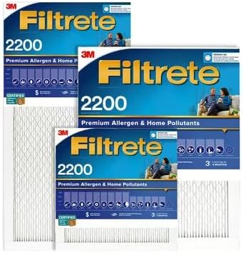 NEW - 3M Filtrete 2200 Series Ultra Allergen Air Filter, 20" x 20", 3 Pack - Retail $39
