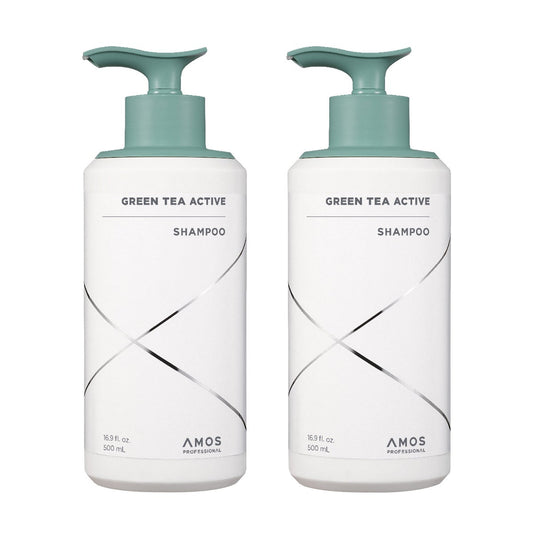 Amos Professional Active Green Tea Shampoo, 2-pack