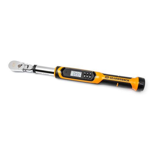 GEARWRENCH 3/8 in. Drive 10-100 ft./lbs. Flex-Head Electronic Torque Wrench with Angle