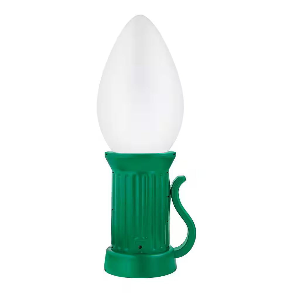 3 ft. Battery Operated LED Jumbo White Bulb Holiday Yard Decoration