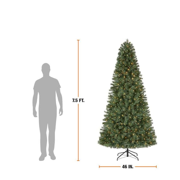 Home Accents Holiday 7.5 ft. Festive Pine LED Pre-Lit Artificial Christmas Tree T10