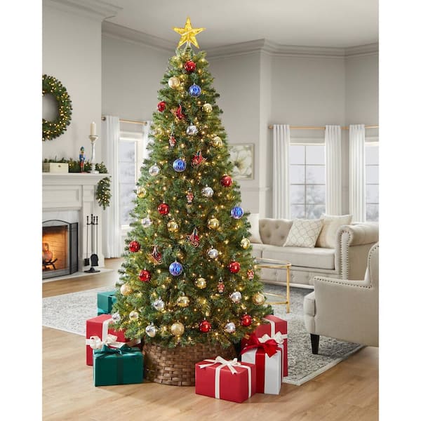 Home Accents Holiday 7.5 ft. Festive Pine LED Pre-Lit Artificial Christmas Tree T10
