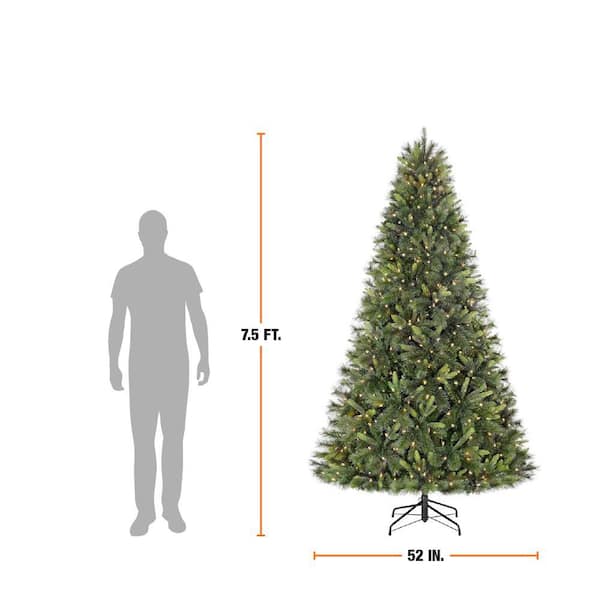 Home Accents Holiday 7.5 ft. Forest Pine LED Pre-Lit Artificial Christmas Tree T16