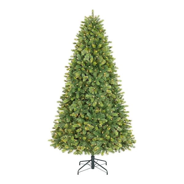Home Accents Holiday 7.5 ft. Willow Creek Spruce LED Pre-Lit Artificial Christmas Tree T14 25PG90052