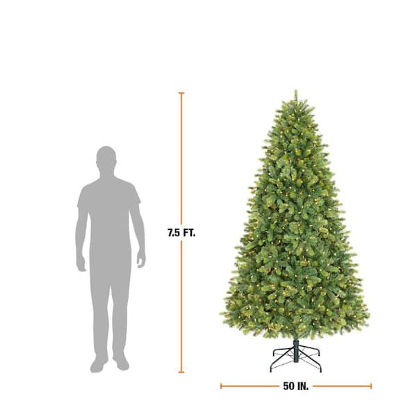 Home Accents Holiday 7.5 ft. Willow Creek Spruce LED Pre-Lit Artificial Christmas Tree T14 25PG90052