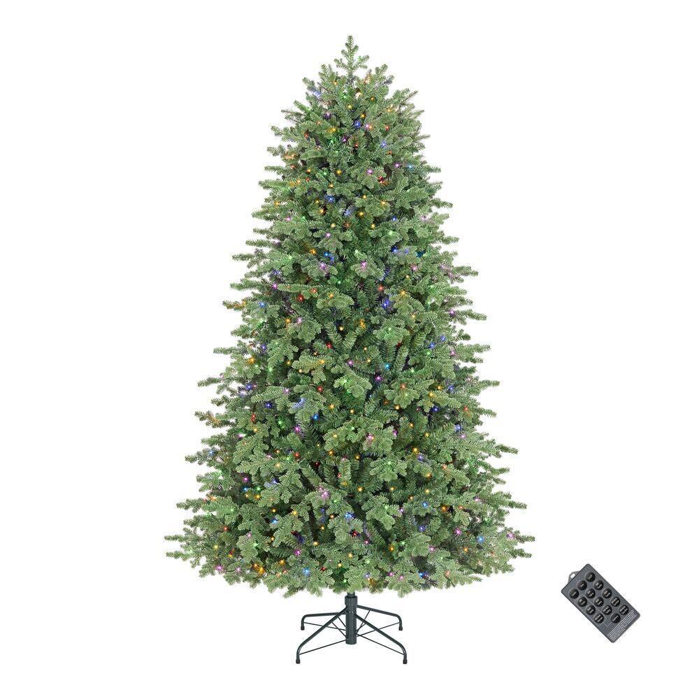 Home Accents Holiday 7.5 ft. Montrose Douglas Fir LED Pre-Lit Artificial Christmas Tree T20