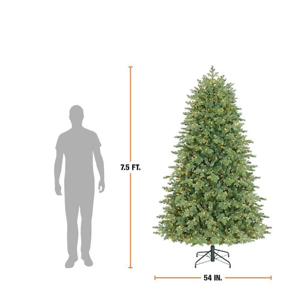 Home Accents Holiday 7.5 ft. Montrose Douglas Fir LED Pre-Lit Artificial Christmas Tree T20